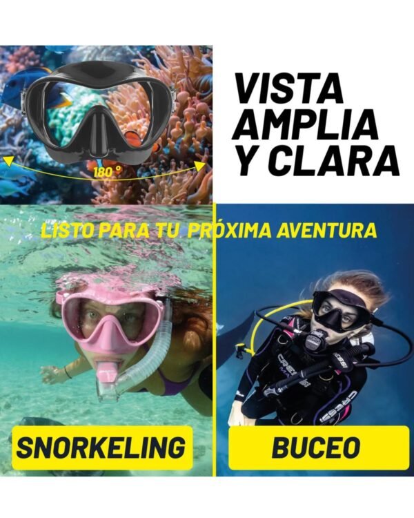 Visor Cressi F1 Frameless Buceo Snorkeling Apnea Sin-Marco Color Blanco - Image 10
